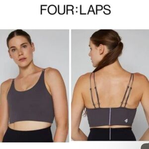 NWT Fourlaps Poise Longline bra in Graphite.